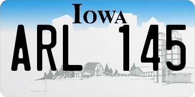 IA license plate ARL145