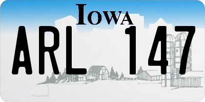 IA license plate ARL147