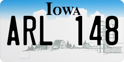 IA license plate ARL148