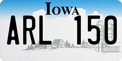 IA license plate ARL150