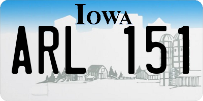IA license plate ARL151