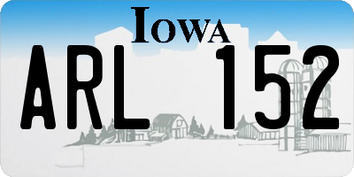 IA license plate ARL152