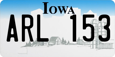 IA license plate ARL153