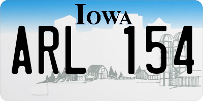 IA license plate ARL154