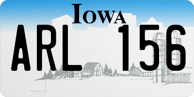 IA license plate ARL156