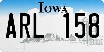 IA license plate ARL158