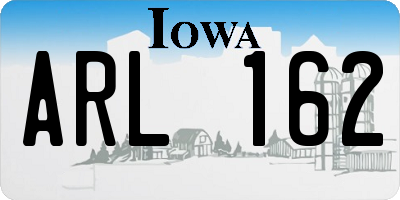 IA license plate ARL162