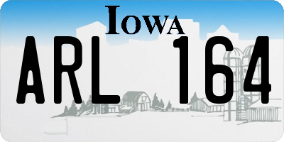 IA license plate ARL164