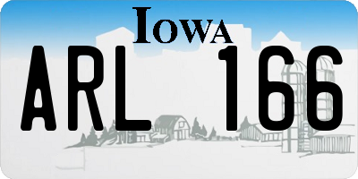 IA license plate ARL166
