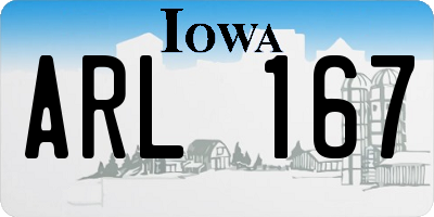 IA license plate ARL167