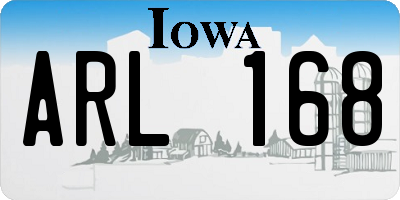 IA license plate ARL168