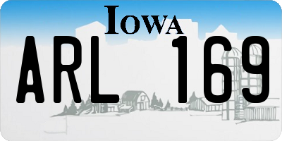 IA license plate ARL169