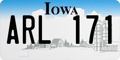 IA license plate ARL171
