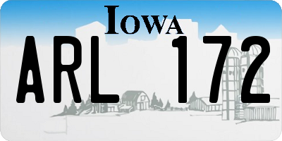 IA license plate ARL172