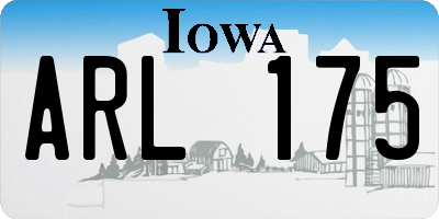 IA license plate ARL175