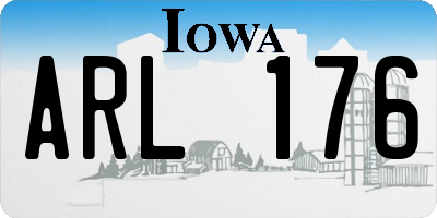 IA license plate ARL176