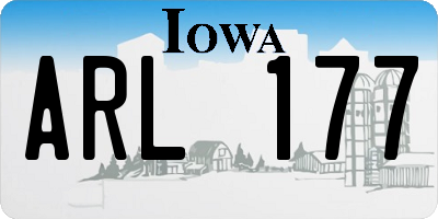 IA license plate ARL177