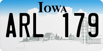 IA license plate ARL179