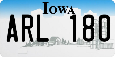 IA license plate ARL180