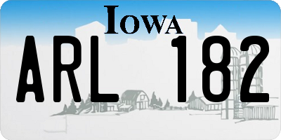 IA license plate ARL182