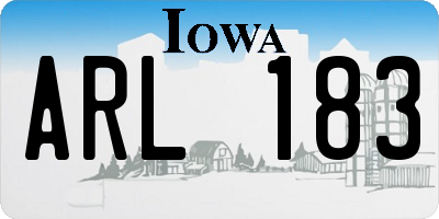IA license plate ARL183
