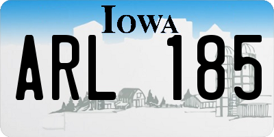 IA license plate ARL185