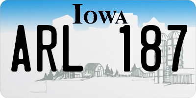 IA license plate ARL187