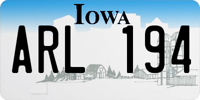 IA license plate ARL194