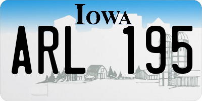 IA license plate ARL195
