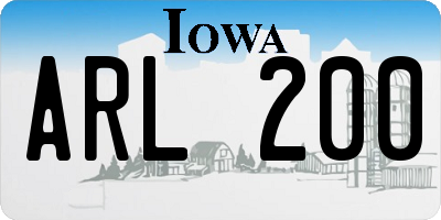 IA license plate ARL200