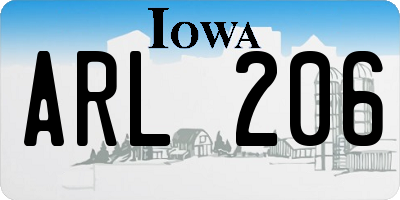 IA license plate ARL206