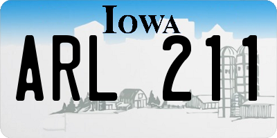 IA license plate ARL211