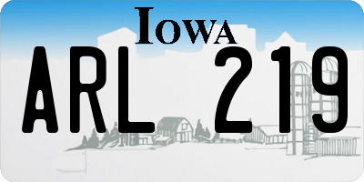 IA license plate ARL219
