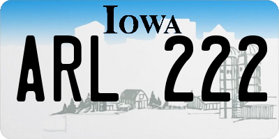 IA license plate ARL222
