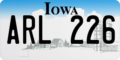 IA license plate ARL226