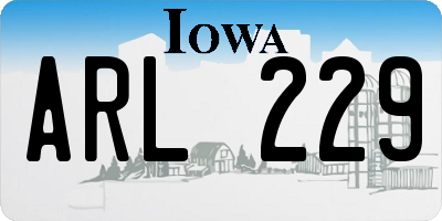 IA license plate ARL229