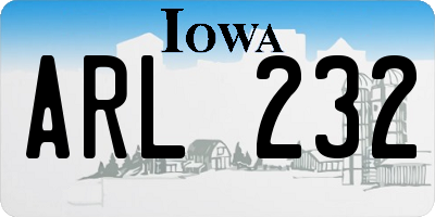 IA license plate ARL232