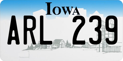 IA license plate ARL239