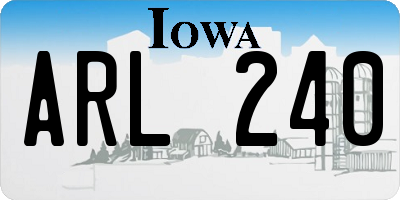 IA license plate ARL240