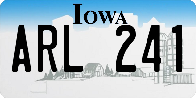 IA license plate ARL241