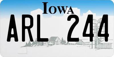 IA license plate ARL244
