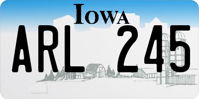 IA license plate ARL245