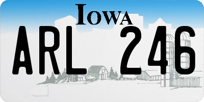 IA license plate ARL246