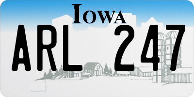 IA license plate ARL247