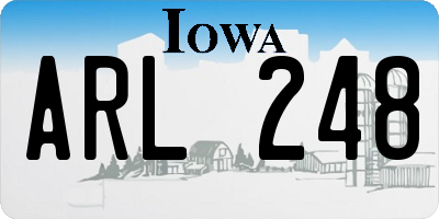 IA license plate ARL248