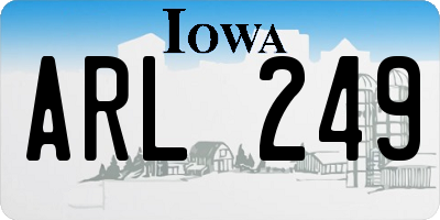 IA license plate ARL249