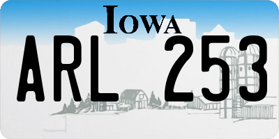 IA license plate ARL253