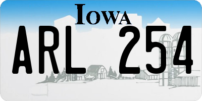 IA license plate ARL254