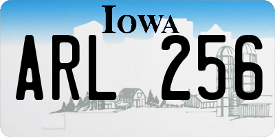 IA license plate ARL256