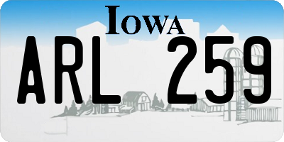 IA license plate ARL259
